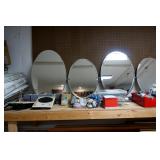 medicine cabinets, and plain mirrors