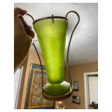 Vintage Indiana green glass vase