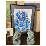 Chinese porcelain green celadon glaze foo dogs