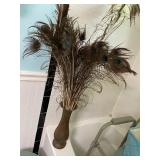 Peacock feather vase