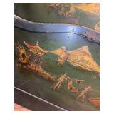 Wooden painted relief bed