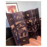 Antique wooden carved 6 panel screen