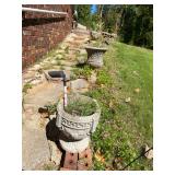 several garden urns