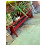sturdy red bench