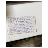 personal notes left on several items