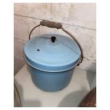 powder blue large canning pot with lid