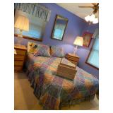 FULL bed and nice table lamos