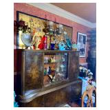 MCM burled wood china cabinet /bard