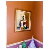  JOYCE J. ROYBAL SIGNED PAINTING OIL ON CANVAS LARGE 36"×24" FRAMED ORCHESTRA 