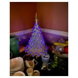 large ATLANTIC MOLD ceramic white & blue xmas tree