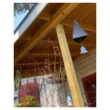 metal planters & wind chime