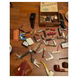 nice collection pen knives, Swiss army knives, leatherman, etc