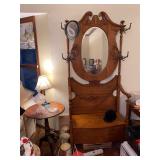 quarter sawn oak wide hall tree