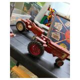 Alice chalmers and farmall cast toy tractors