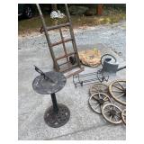 Garden sundial,Old feedcart/Handtruck