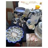 Polish pottery and Gobble bird figurines