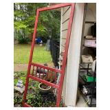 Screen door with chicken wire great for displaying jewelry