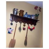brooms and vtg pottery
