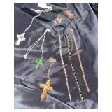 Sterling silver bracelets and crosses