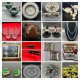 Estate Auction With Collectible Art/ Vintage Porcelain, Glass, Crystal, Jewelry, Watercolors