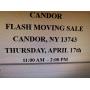 CANDOR FLASH MOVING SALE