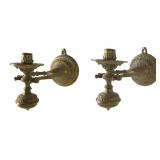 Victorian Nautical Brass Swing Cradle Candle Sconces (Set Of 2)