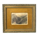 1841 Powerscourt From The Dargle, Ireland Hand Colored Engraving By G.K. Richardson