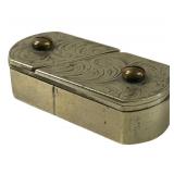 English Engraved Brass Trick Safe / Trinket Box