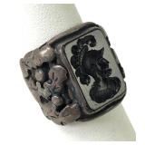 Sterling Silver Carnelian Intaglio Roman Warrior Ring (Size 9-1/4)