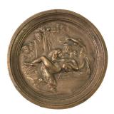 Mythological Figural Repousse Bronze Medallion