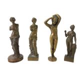 Collection Of Brass & Bronze Venus De Milo & Female Nude Figurines