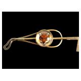 14K Gold Essex Crystal Fox Tie Clip
