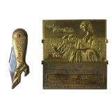 Vintage Coca Cola Minted Brass Belt Buckle & Bottle Opener / Pocket Knife