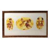 1974 Signed Chaim Gross Judaic Triptych, "Talmidim," Limited Edition No. 238/250