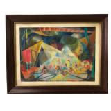 Broadway Theater Cubist Pastel