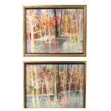 Forest Landscape Watercolor Paintings, Madilyn Ann Crawford-Woolwich (American, 1932-2019)