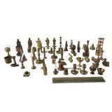 Large Collection Of Miniature Brass Figurines & Candlesticks