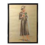 Fashion Design Pastel Drawing, Sascha Maurer (American, 1897-1961)