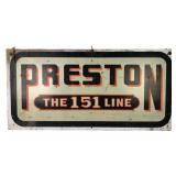 Preston 151 Line Trucking Company Wood Sign