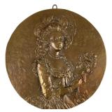 French Rococo Marie Antoinette Cast Bronze Medallion 
