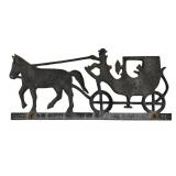 Aluminum Horse Drawn Carriage Weathervane Topper 