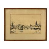 Richard Enders (1894-1973) Signed Frankfurt, Germany Original Lithograph