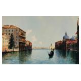 Andrea Biondetti (Italian, 1851-1946) Signed Venetian Canal Watercolor Painting