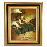 E. Larroque (20th C.) Signed Oil On Canvas Turkish Tailor Portrait Painting