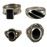 Collection Of Sterling Silver Rings (Size Range: 8-11)