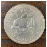 1973 Bahamas 10 Dollar Silver Coin