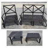 Outdoor Patio 4-Piece Set: Loveseat, Chair & Side Tables