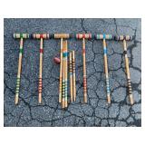 Set Of Croquet Mallets & Stakes