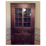 18th c. Oversize 3 part Corner Cabinet