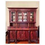 Rare Empire Flame Mahogany 2 part China Cabinet